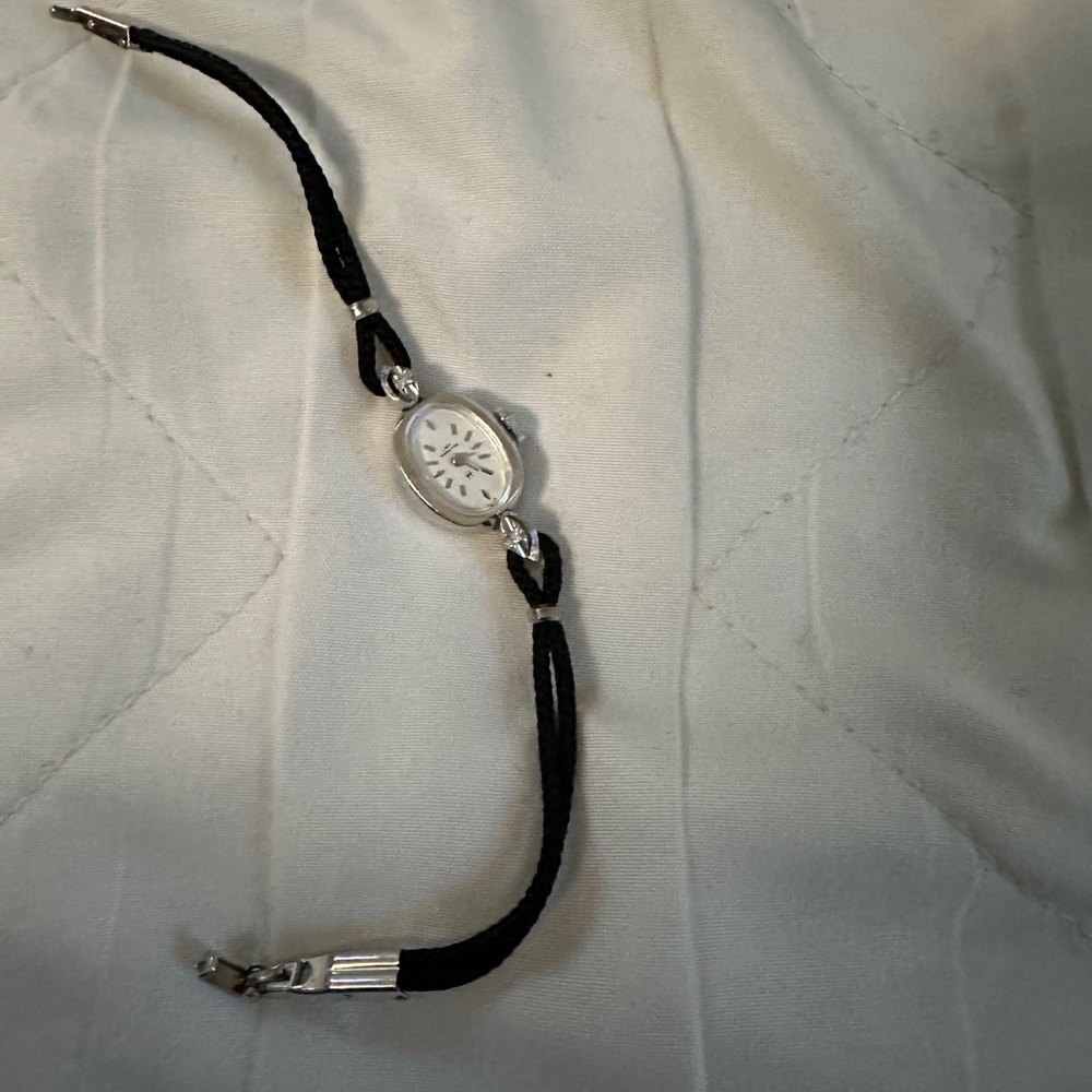 Vintage Hamilton watch with diamond detail on cord